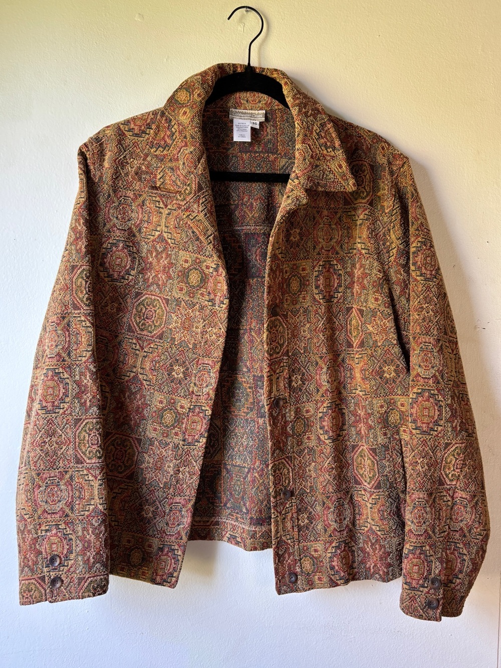 Earthy Tapestry Textured Woven Jacket Boho